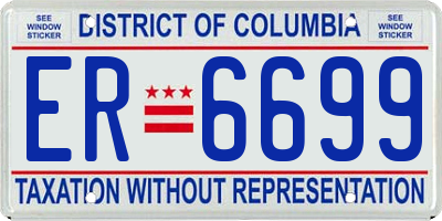 DC license plate ER6699
