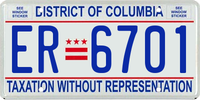 DC license plate ER6701