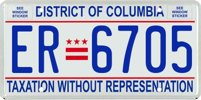 DC license plate ER6705