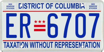 DC license plate ER6707
