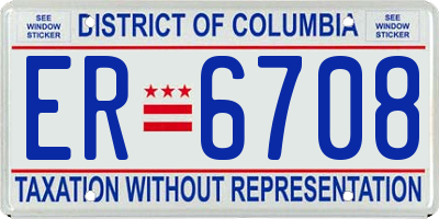 DC license plate ER6708