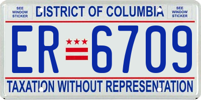 DC license plate ER6709