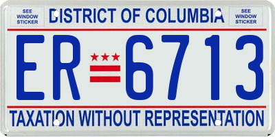 DC license plate ER6713