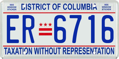 DC license plate ER6716