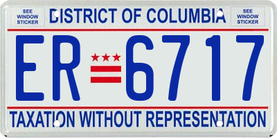 DC license plate ER6717