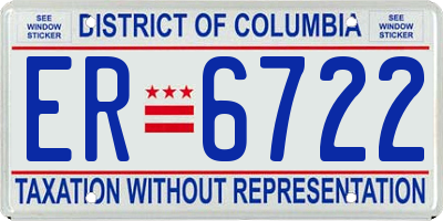 DC license plate ER6722