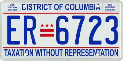 DC license plate ER6723
