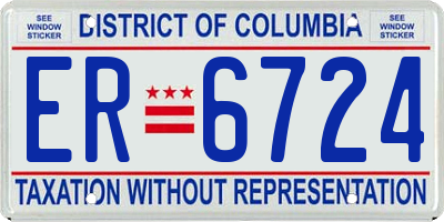 DC license plate ER6724