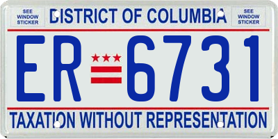 DC license plate ER6731