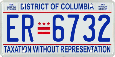 DC license plate ER6732