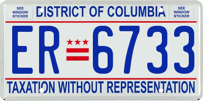 DC license plate ER6733