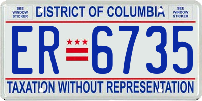 DC license plate ER6735
