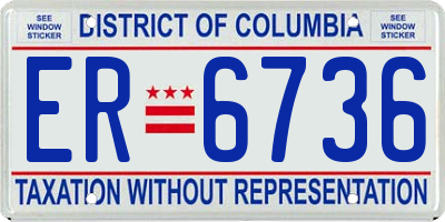 DC license plate ER6736