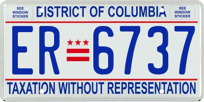 DC license plate ER6737