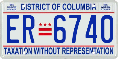 DC license plate ER6740