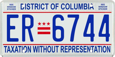 DC license plate ER6744
