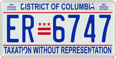 DC license plate ER6747