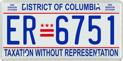 DC license plate ER6751