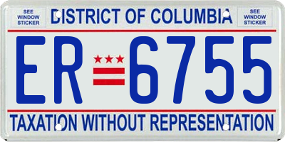 DC license plate ER6755