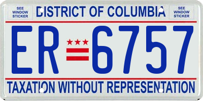 DC license plate ER6757