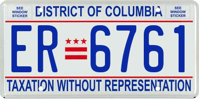 DC license plate ER6761
