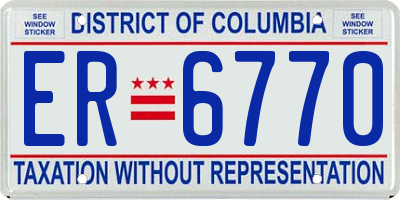 DC license plate ER6770