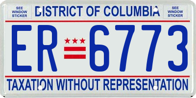 DC license plate ER6773