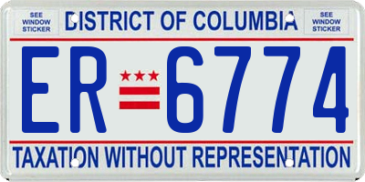 DC license plate ER6774
