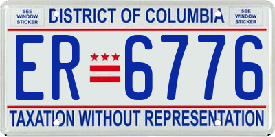 DC license plate ER6776