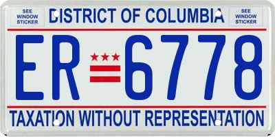 DC license plate ER6778