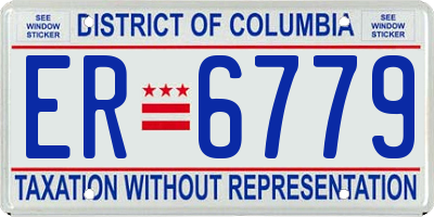 DC license plate ER6779