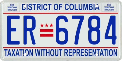 DC license plate ER6784