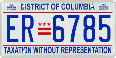 DC license plate ER6785