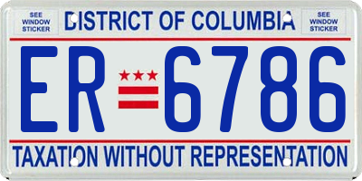 DC license plate ER6786