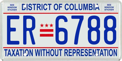 DC license plate ER6788