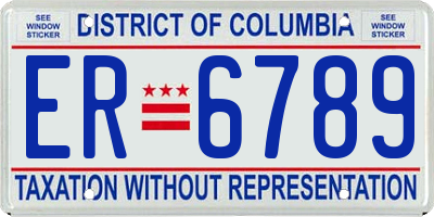 DC license plate ER6789