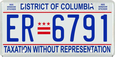 DC license plate ER6791