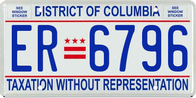 DC license plate ER6796