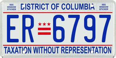 DC license plate ER6797