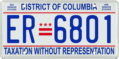 DC license plate ER6801