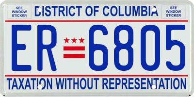DC license plate ER6805