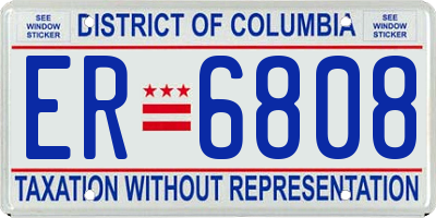 DC license plate ER6808