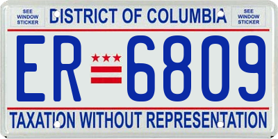 DC license plate ER6809