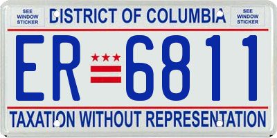 DC license plate ER6811