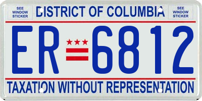 DC license plate ER6812