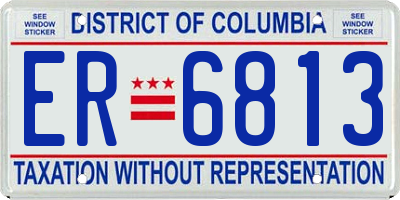 DC license plate ER6813