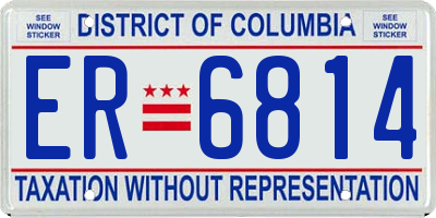 DC license plate ER6814