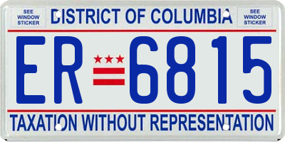 DC license plate ER6815