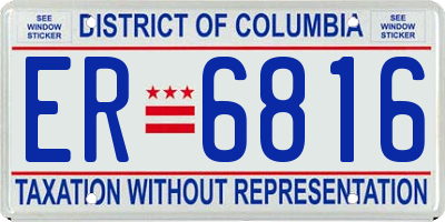 DC license plate ER6816