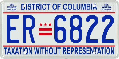DC license plate ER6822